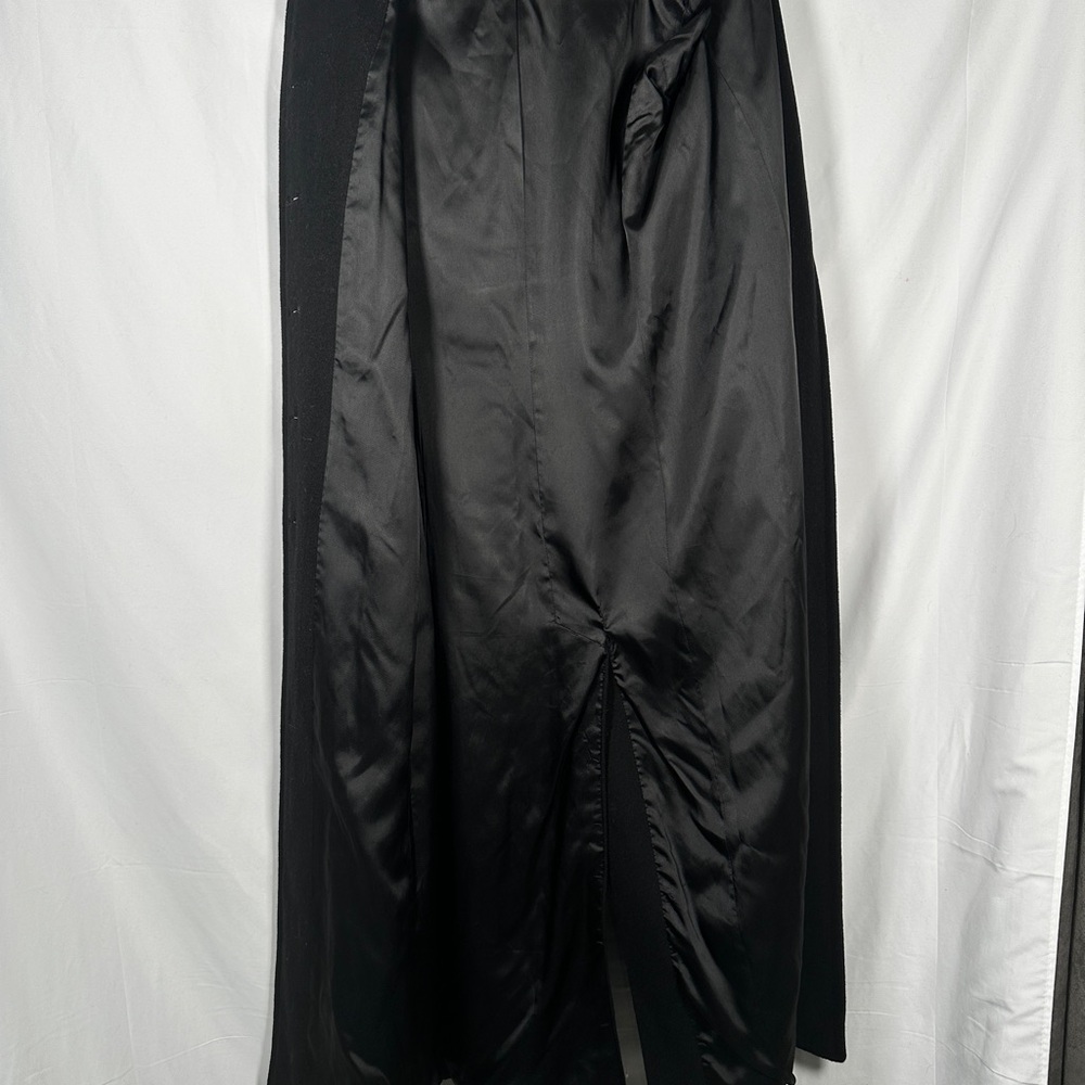 Steve By Searle Long Wool Cashmere Overcoat Black Size 10 - Picture 11 of 12